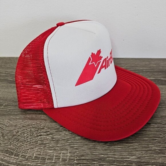Vintage Red Air BC Hat Cap Adjustable Trucker Snapback Mesh Devant & Visierel - Picture 6 of 11